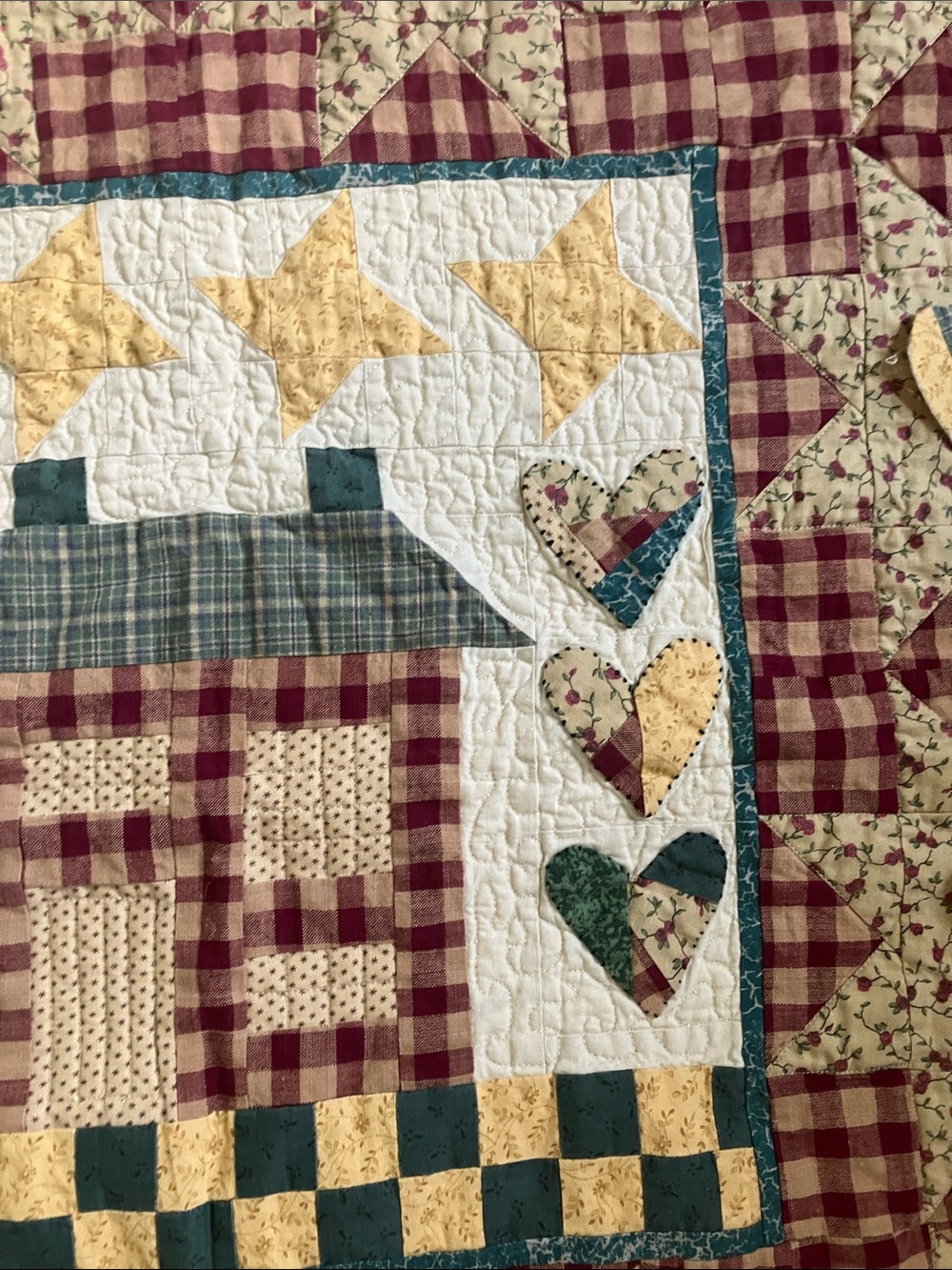 Country Patchwork Quilt 30” x 30” Square Tablecloth Centerpiece or Display - Picture 5 of 9